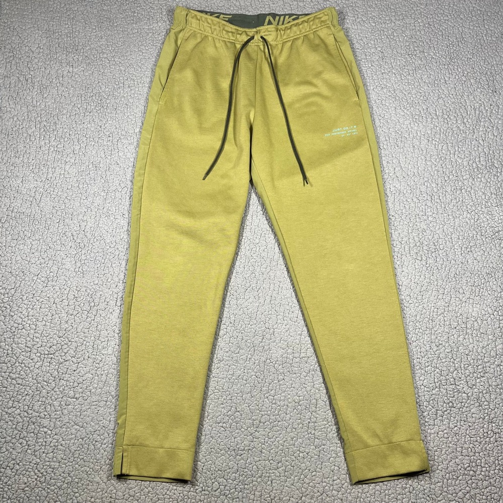 Nike Dri-FIT Hybrid Joggers Mens Medium Olive Green Gold DD1969-378 Pants